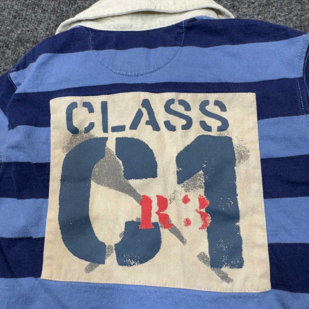 Polo Ralph Lauren Rugby Shirt Boys 6 Blue Striped RL Guide Logo Preppy Class C1 - Picture 5 of 11